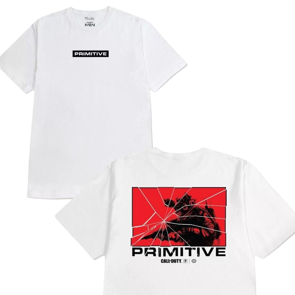 NEW Primitive Call of Duty Movie T Shirt Men's SM TEE Women's M White Cotton NWT